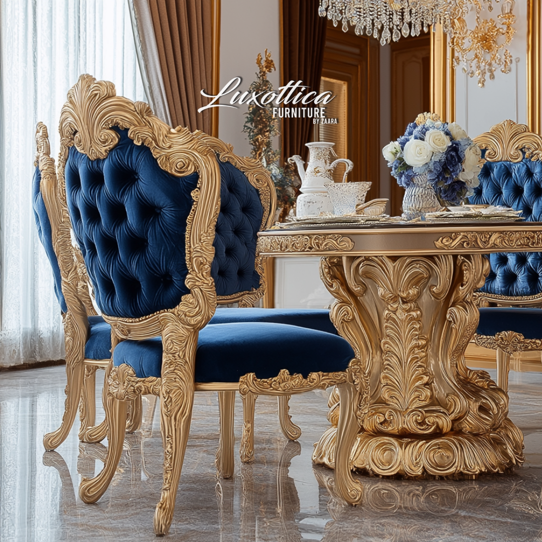 Dinner Set - Golden & Blue